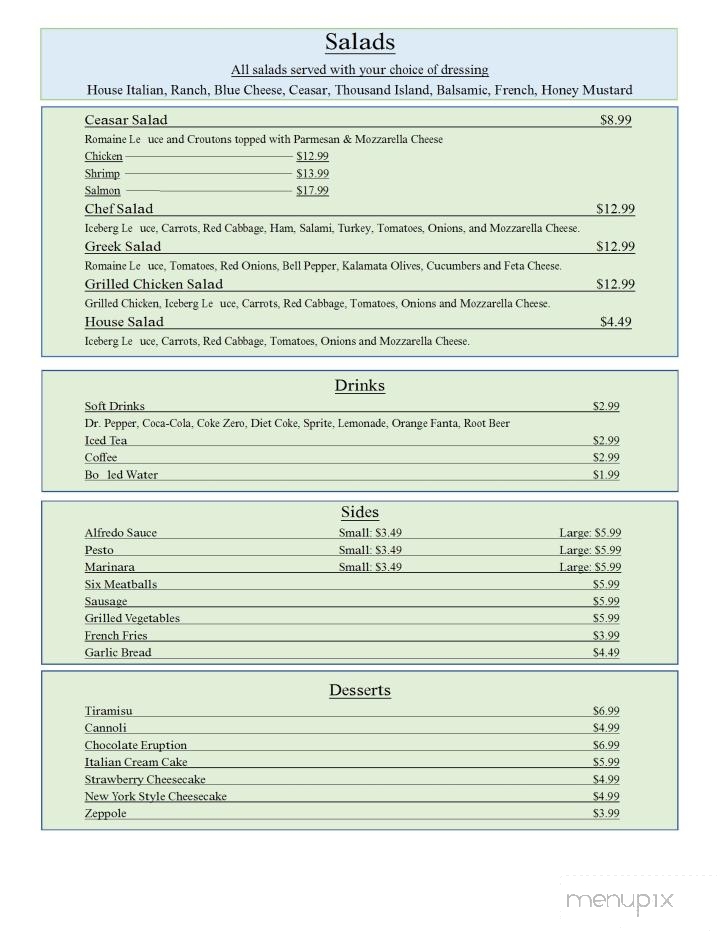Joe's Italian Restaurant - Columbus, TX menu_pic