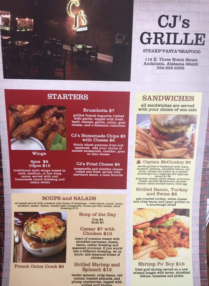 CJ's Grille - Andalusia, AL menu_pic