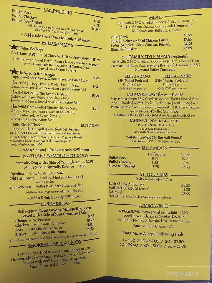 Shorties Drive-Thru BBQ - Asheville, NC menu_pic
