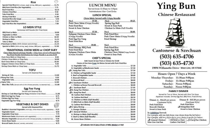 Ying Bun Restaurant - West Linn, OR