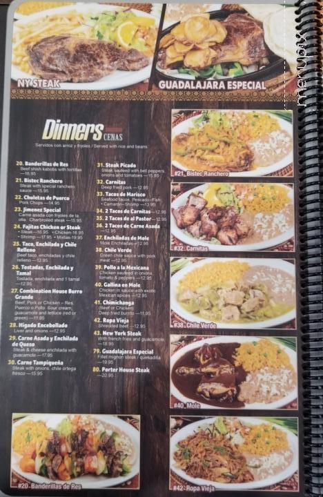 Casa Jimenez - Glendora, CA menu_pic
