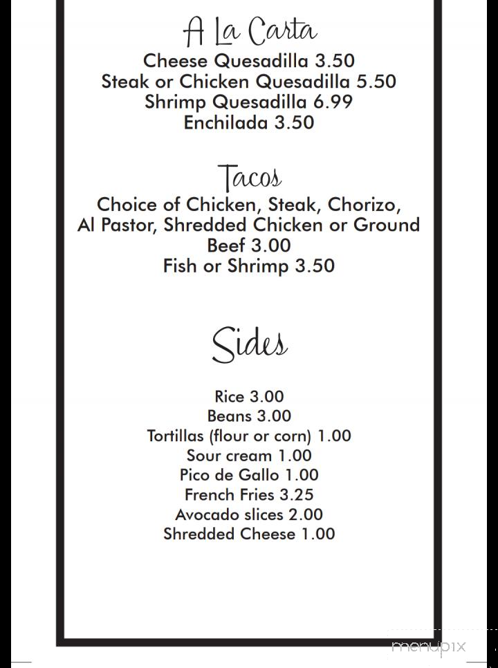 Fresco Fajita House - Beloit, WI menu_pic