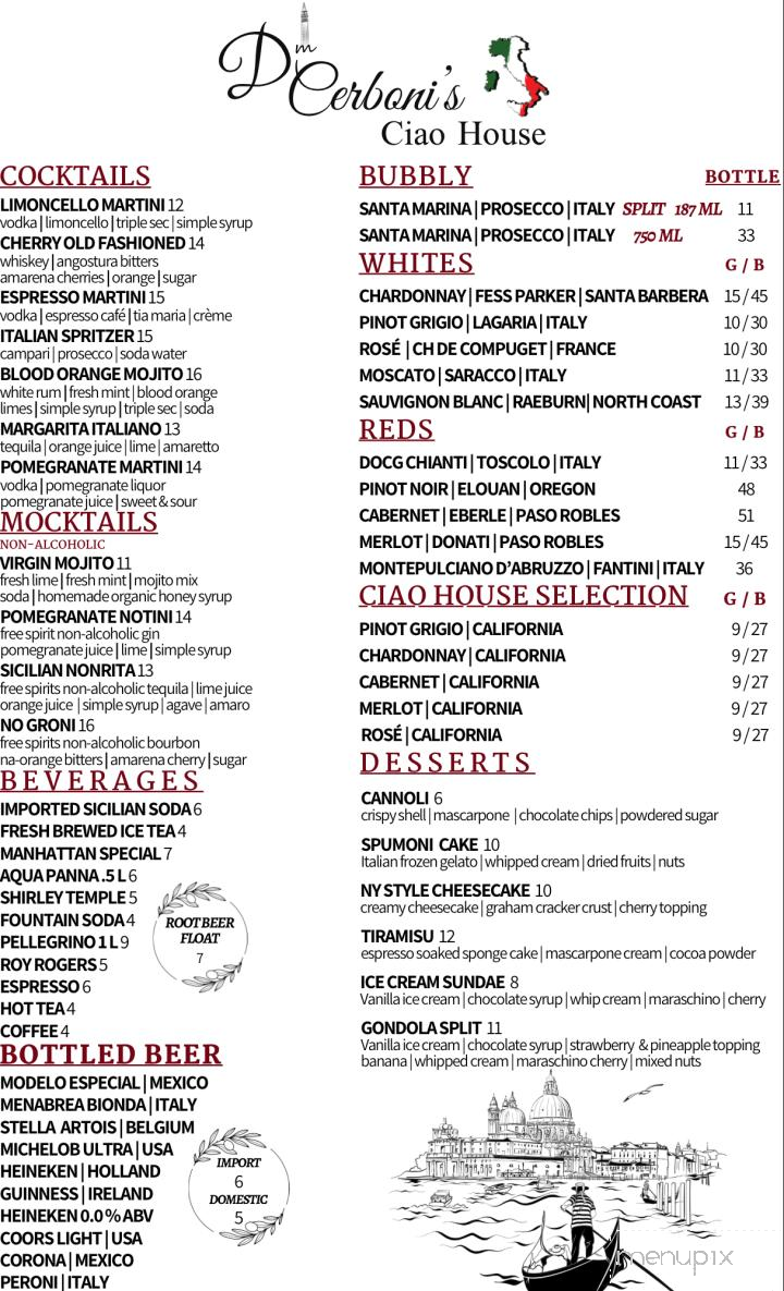 D Cerboni's Ciao House - Apple Valley, CA menu_pic