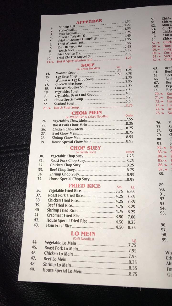 Great Wall Buffet - Standish, MI menu_pic