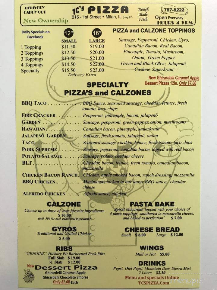 T C's - Milan, IL menu_pic