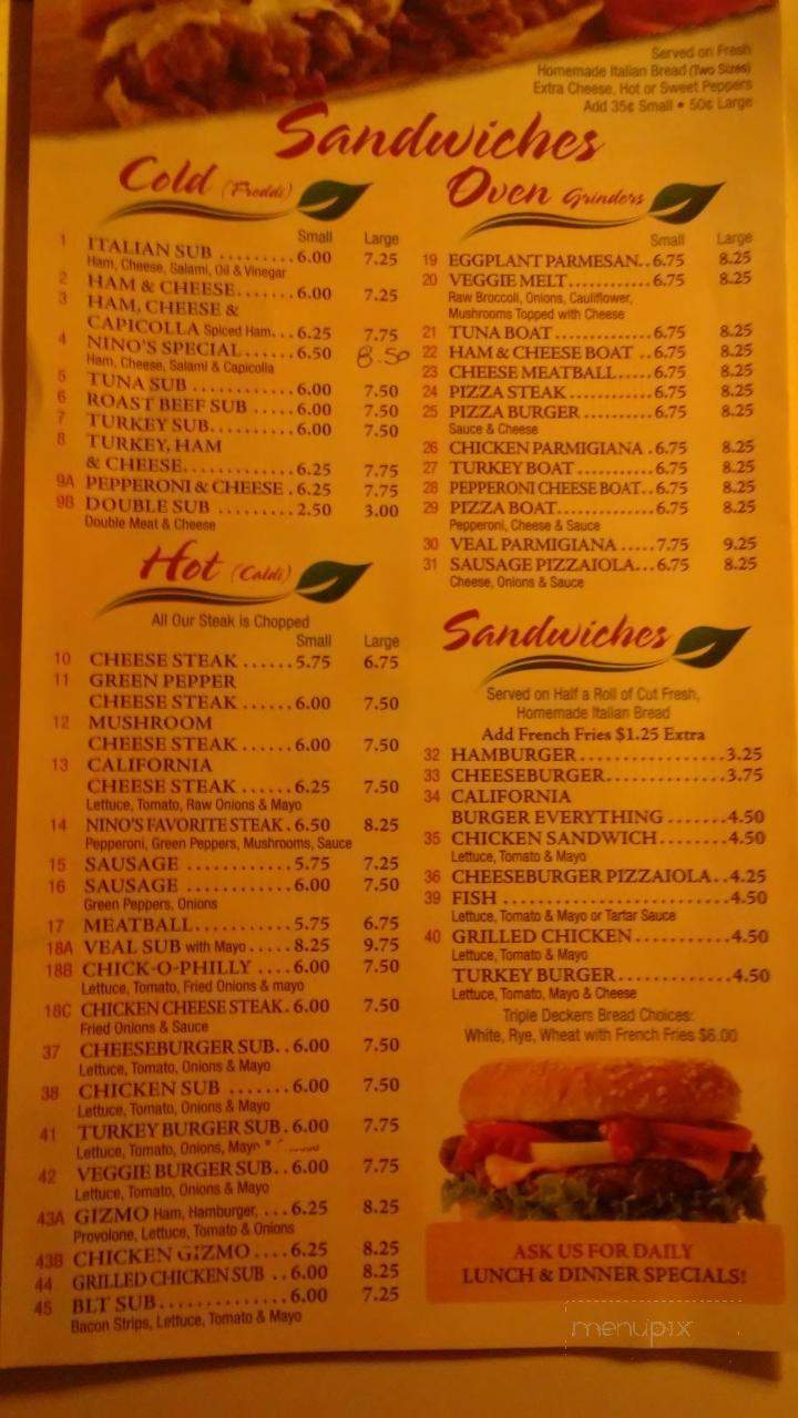 Nino & Son's - Reading, PA menu_pic