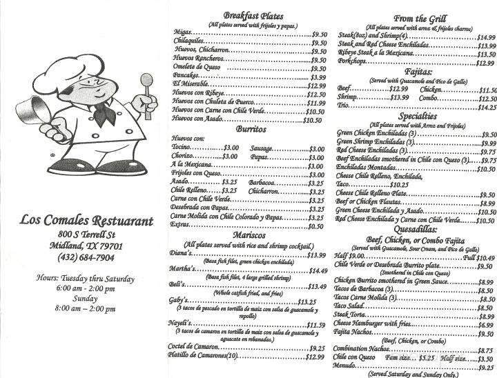 los Comales - Midland, TX menu_pic