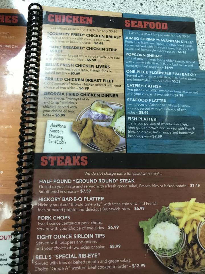 Bell's Drive-In Restaurant - Toccoa, GA menu_pic