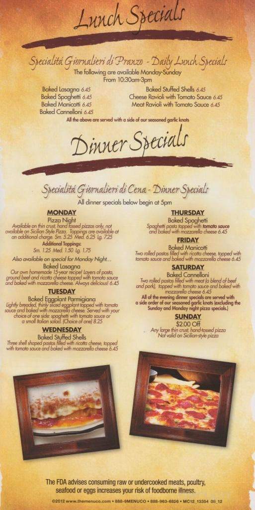 Giuseppe's Italian Restaurants - Ruther Glen, VA menu_pic