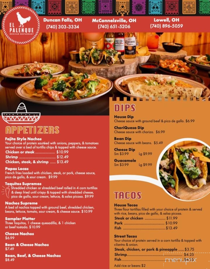 El Palenque Mexican Restaurant - Lowell, OH menu_pic