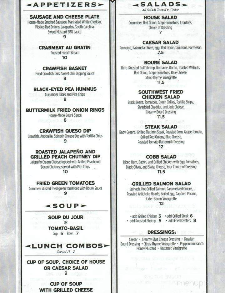 Boure' - Oxford, MS menu_pic