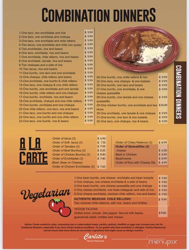 Carlito's - Lewisburg, WV menu_pic