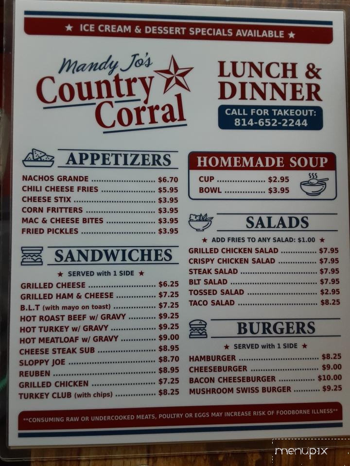 Corral Drive In - Everett, PA menu_pic