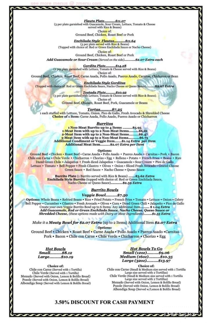 La Cocina Restaurant - Silver City, NM menu_pic