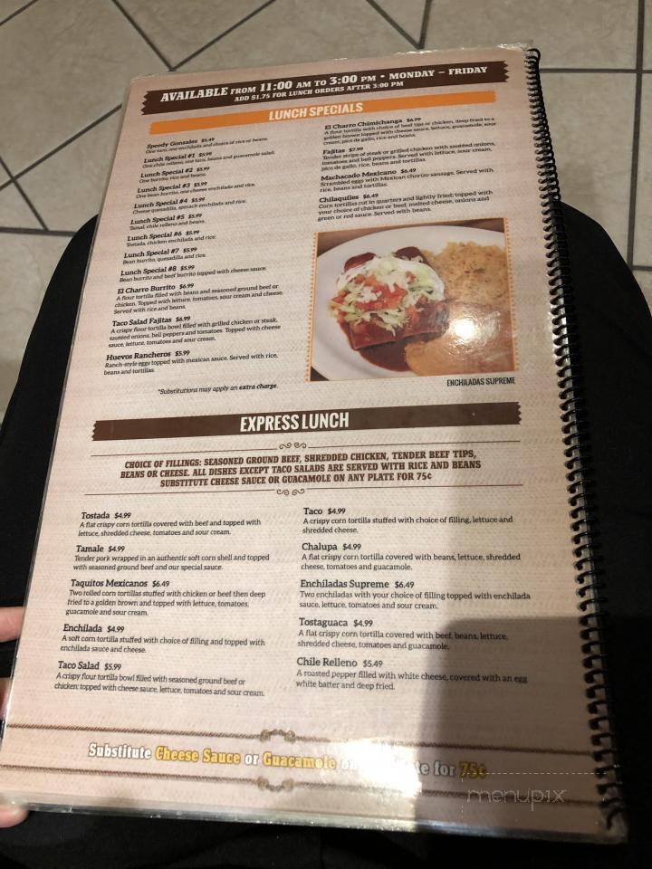 El Charro - Claremore, OK menu_pic