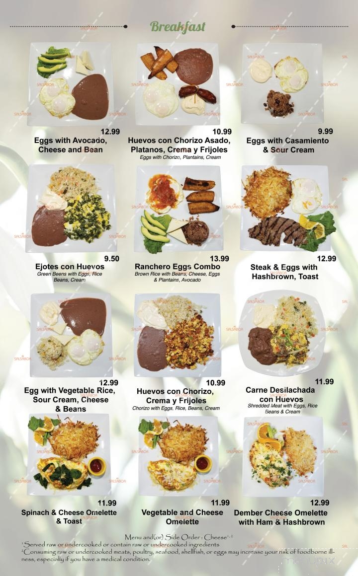 El Salsabor Restaurant Y Pupuseria - Los Angeles, CA menu_pic