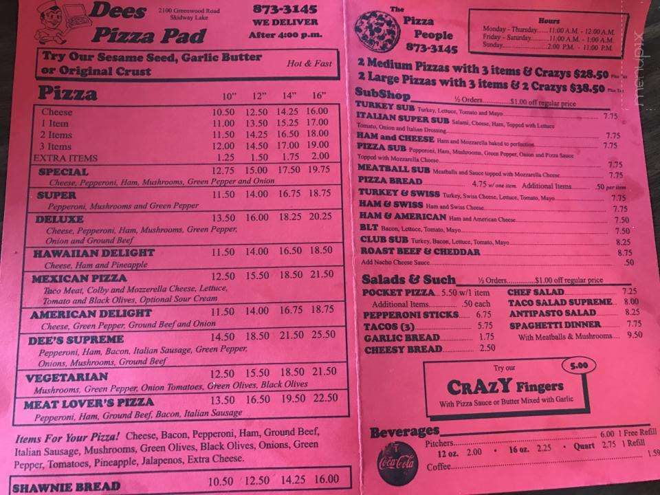 Dee's Pizza Pad - Prescott, MI