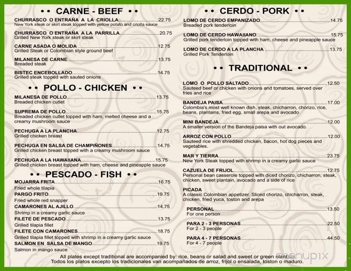 Cosechas Restaurant - Stamford, CT menu_pic