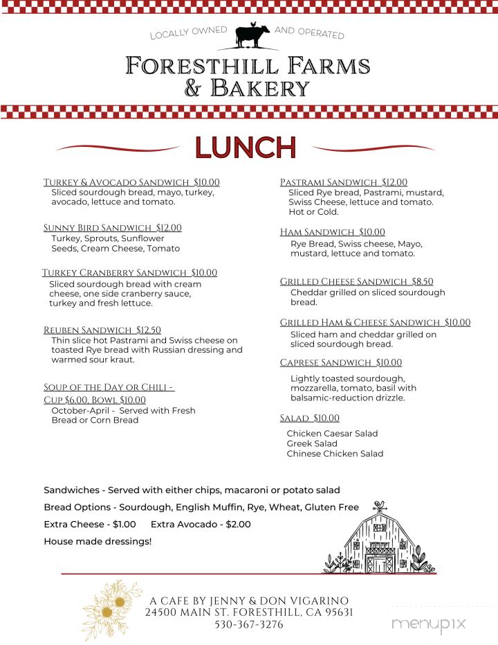 Foresthill Farms & Bakery - Foresthill, CA menu_pic