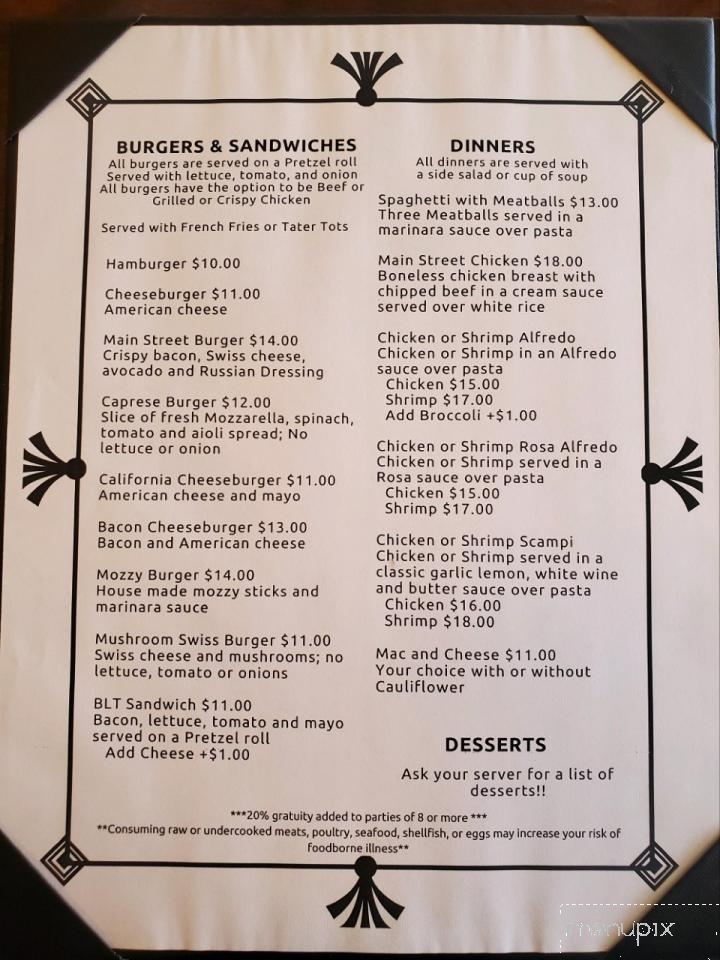 Main Street Moonshine - Schuylkill Haven, PA menu_pic