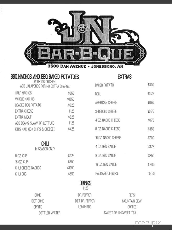 J & N Barbeque - Bono, AR menu_pic