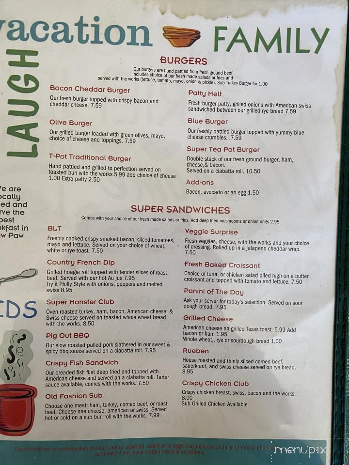 Menu of Teapot Dome in Paw Paw, MI 49079