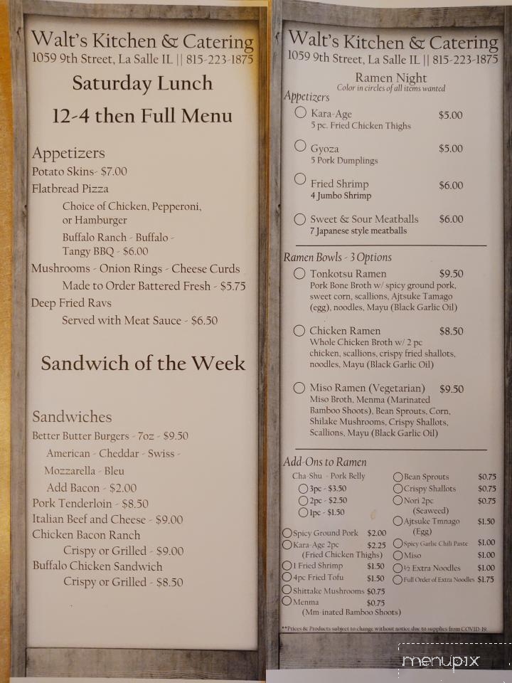 Walt's Tavern - La Salle, IL menu_pic