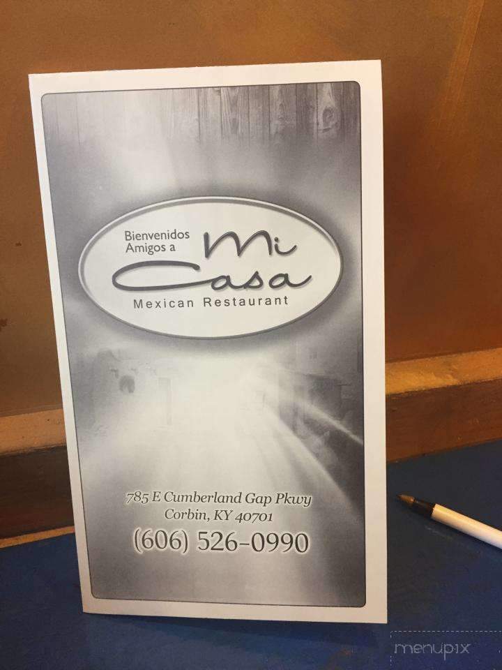 Mi Casa Mexican Restaurant - Corbin, KY menu_pic