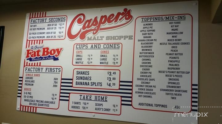 Casper's Ice Cream - Richmond, UT menu_pic