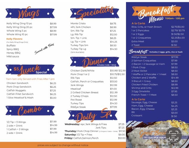 Kelly's Soul Kitchen - Gary, IN menu_pic