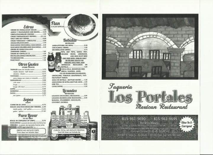 Los Portales - Rockford, IL menu_pic