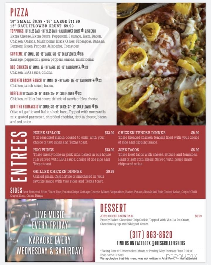 Joe's Grille Fishers - Fishers, IN menu_pic