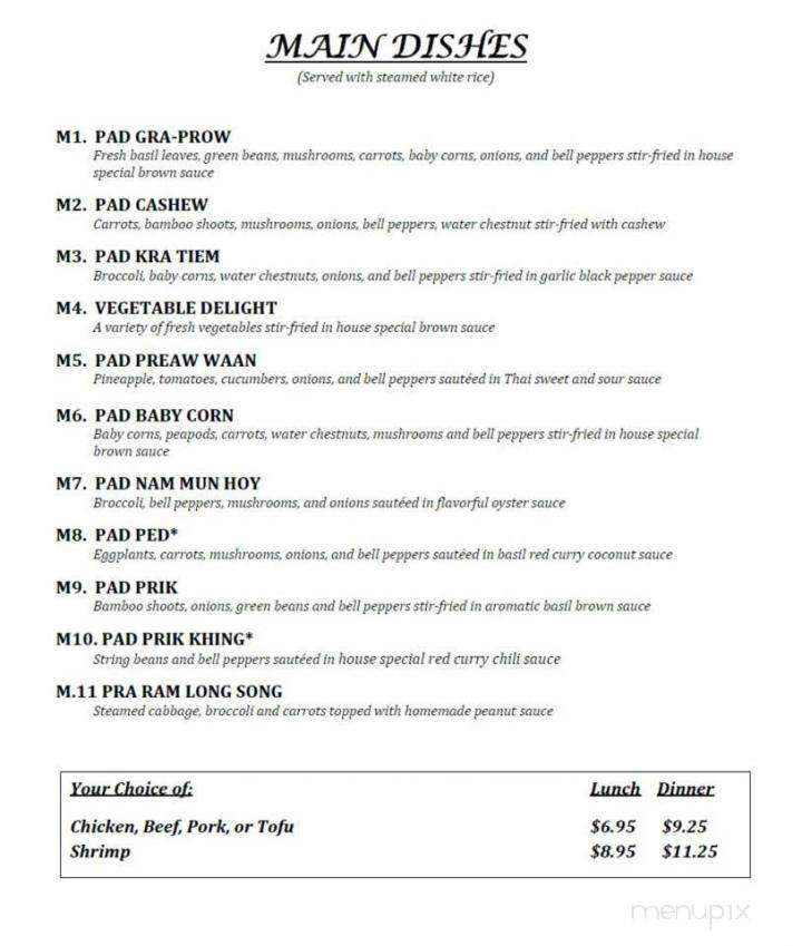 Thai Cuisine - Oxford, MI menu_pic