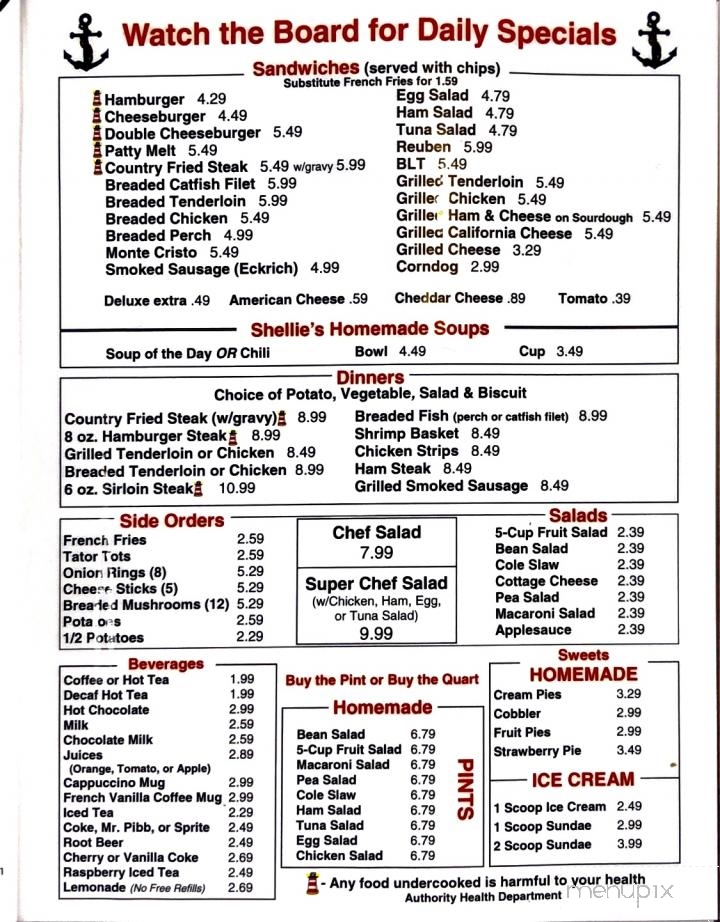 Shelly's Cafe - Lafayette, IN menu_pic