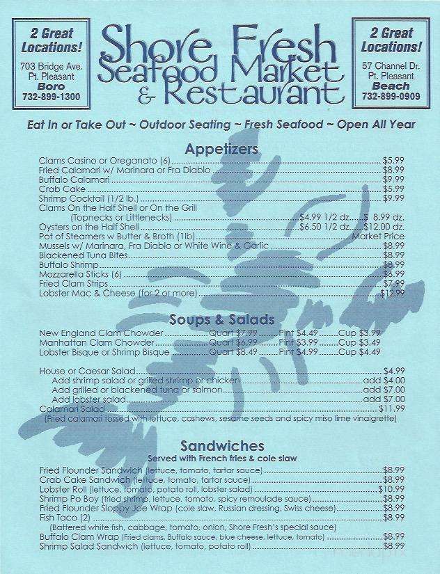 Shore Fresh Seafood Market & Restaurant - Point Pleasant, NJ menu_pic