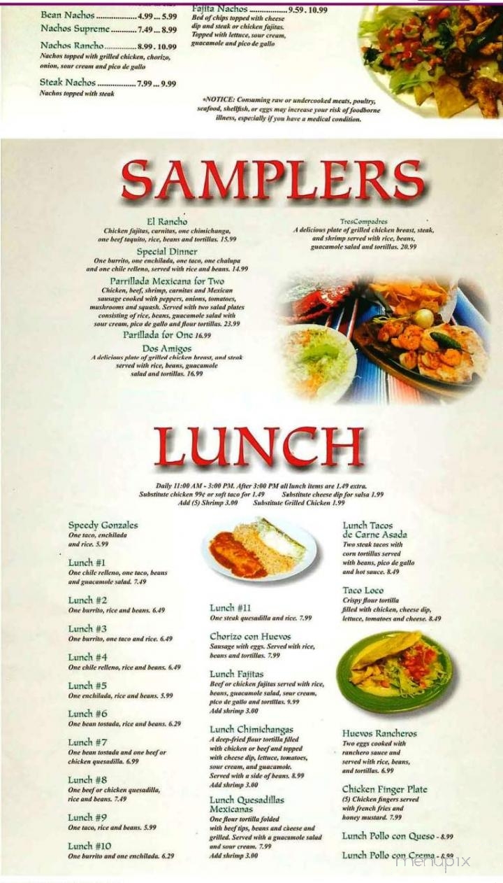 Mi Rancho Restaurante Mexicano - Clearwater, SC menu_pic