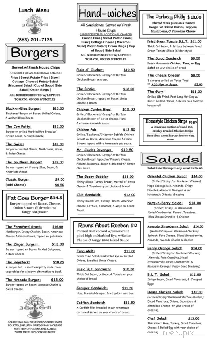 3 Gen's Grill - Avon Park, FL menu_pic