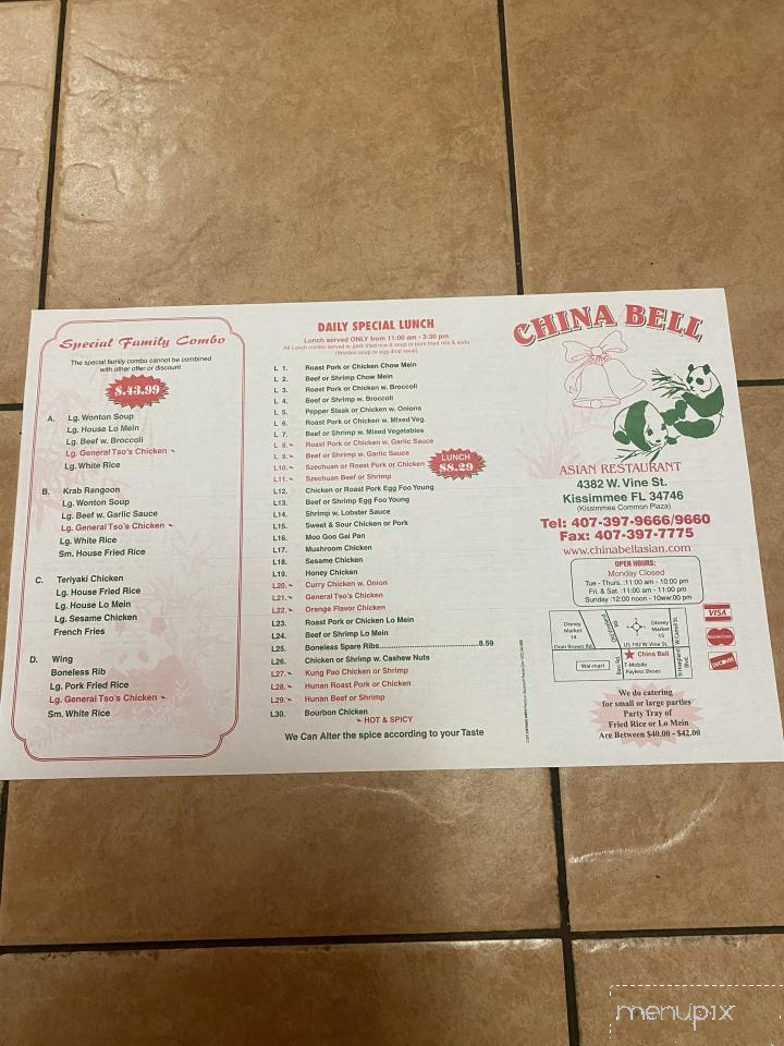 China Bell - Kissimmee, FL menu_pic