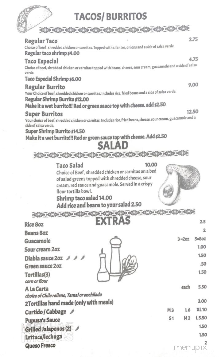 Sol I Mar - Lucerne, CA menu_pic