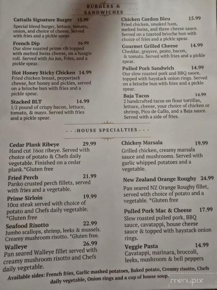 Cattails Bar & Grill, LLC - Ossineke, MI menu_pic