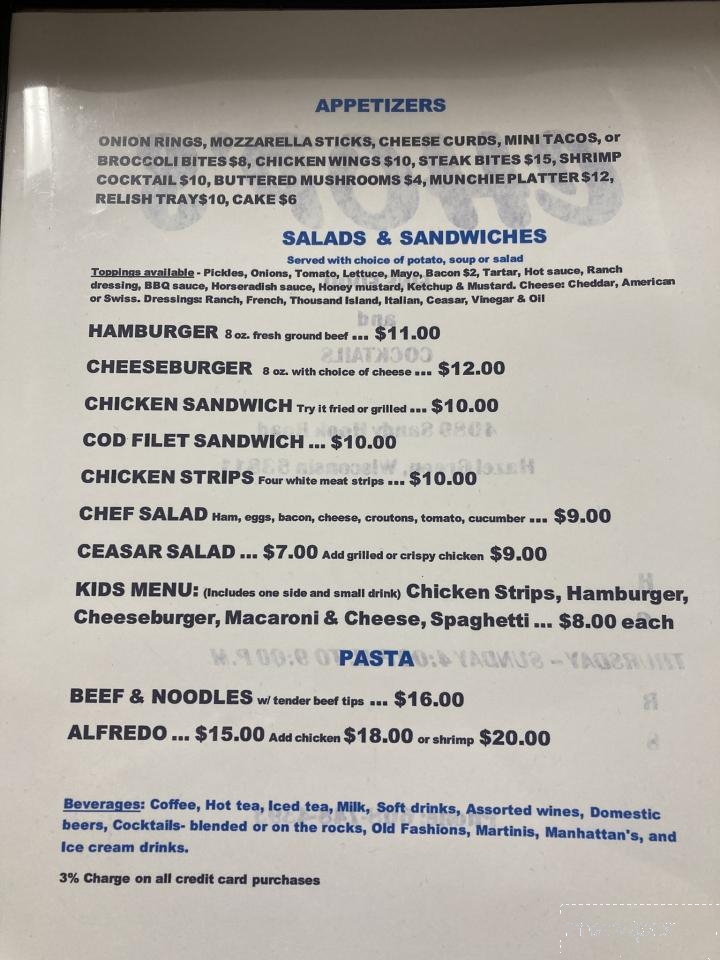 Kall Inn Supper Club - Hazel Green, WI menu_pic