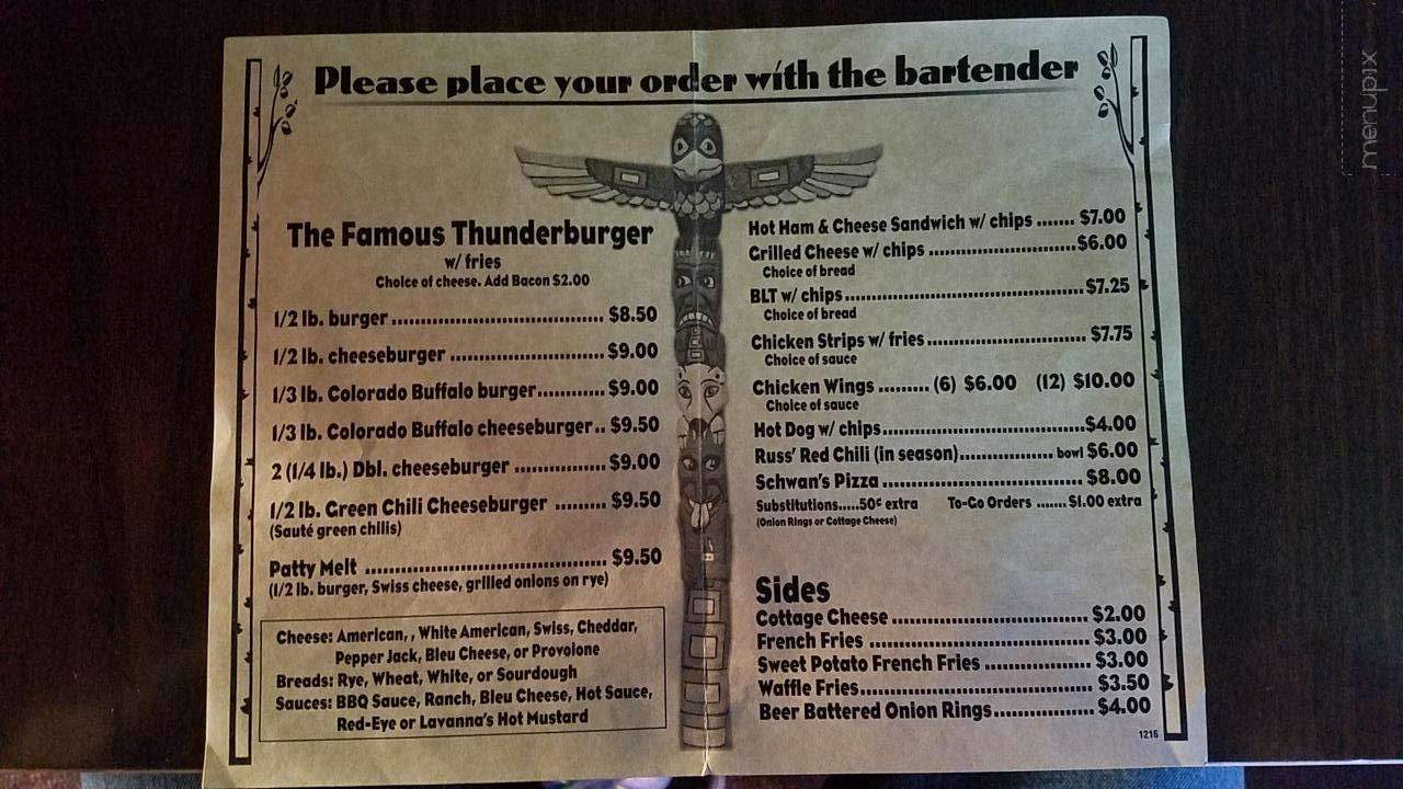 Thunderbird Inn - Florissant, CO menu_pic