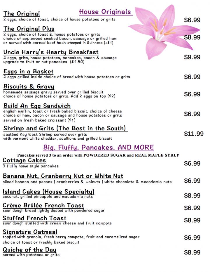 The Breakfast Cottage - Nokomis, FL menu_pic
