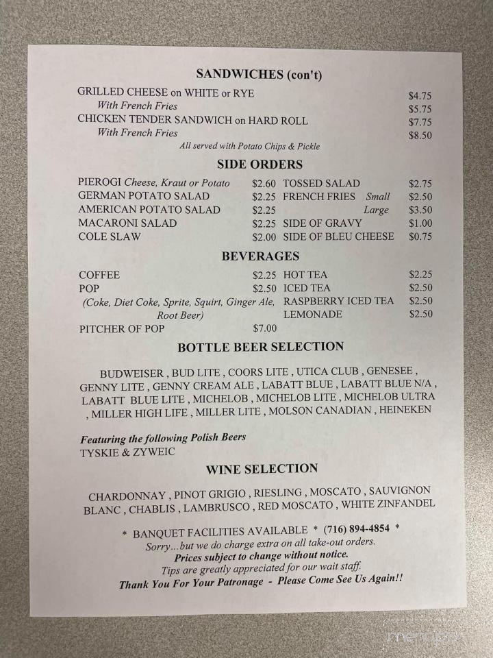 Happy Swallow Restaurant - Buffalo, NY menu_pic