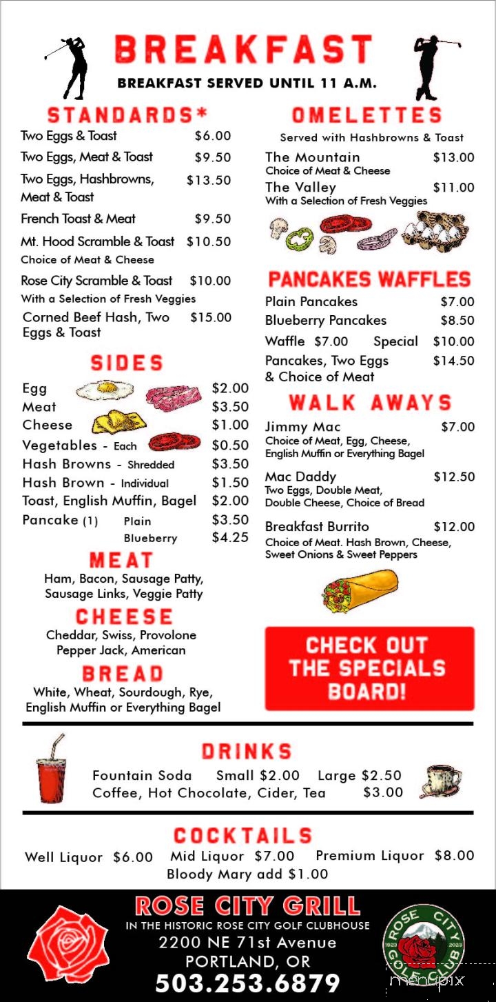 Rose City Grill - Portland, OR menu_pic