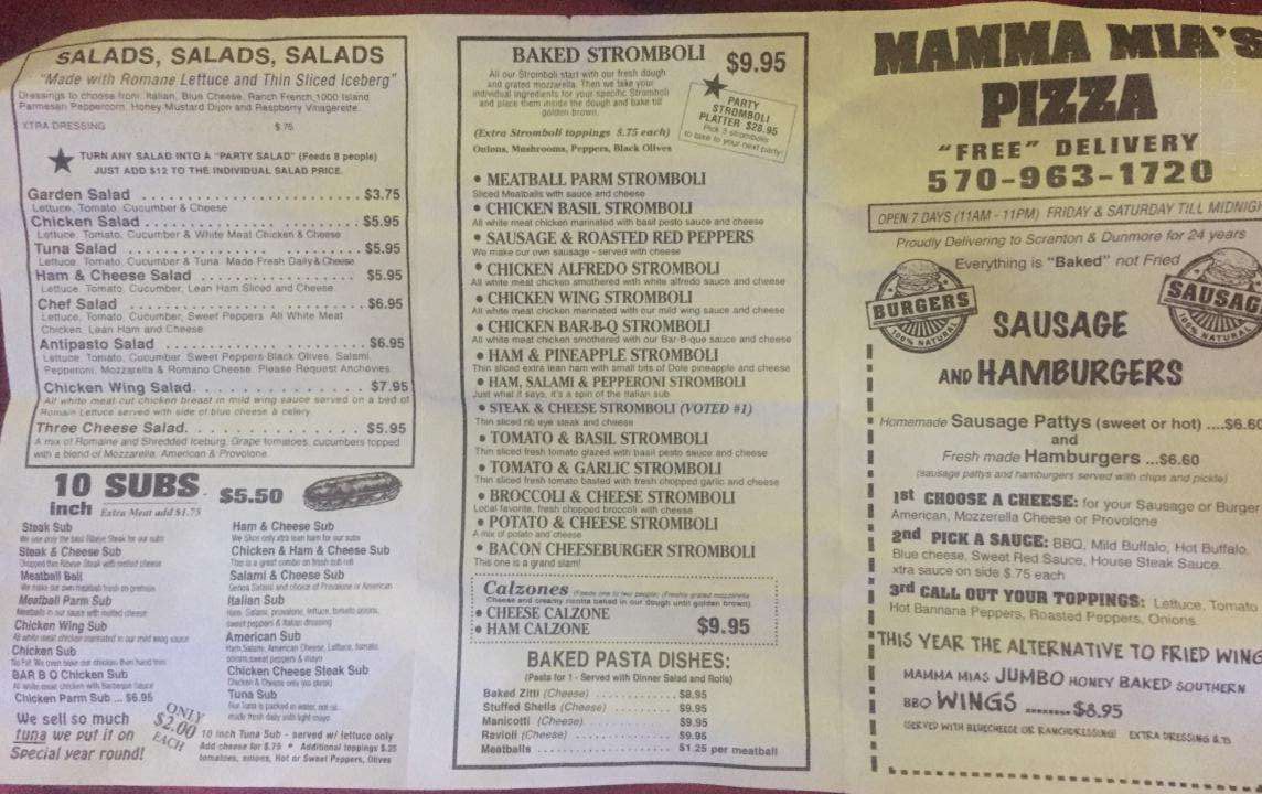 Mamma Mia's Pizza Delivery - Scranton, PA