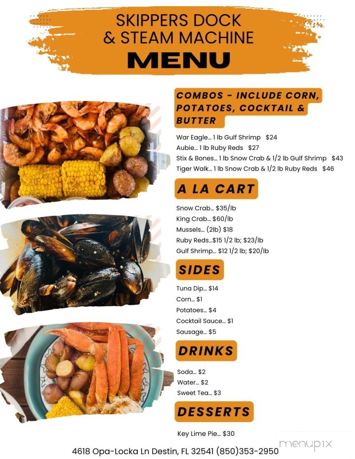 Skippers Dock & Steamer - Destin, FL menu_pic