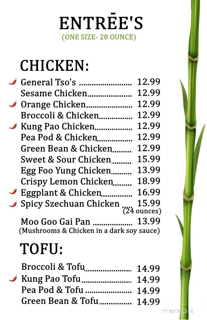 Very Excellent Chinese Restaurant - Bristol, NH menu_pic