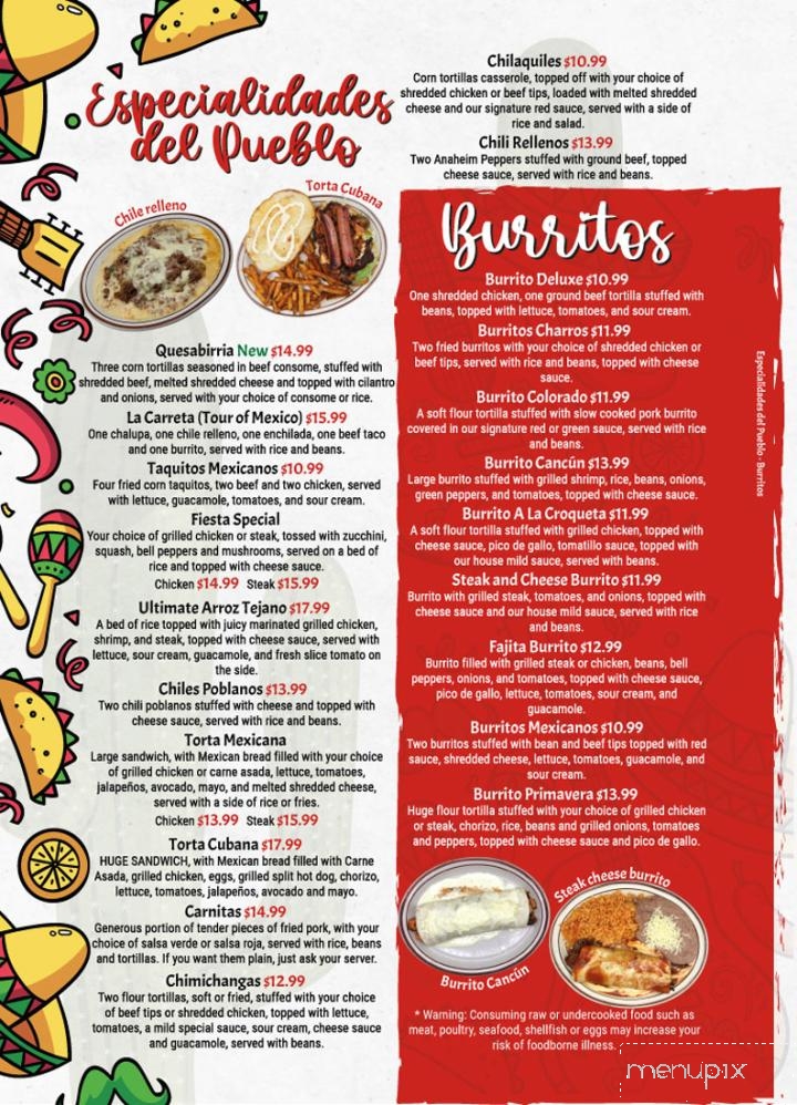 Fiesta Mexicana Cary - Raleigh, NC menu_pic
