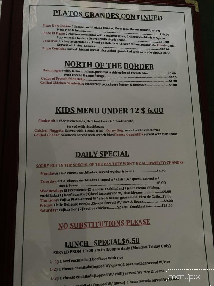 Plato Loco Restaurant - Red Oak, TX menu_pic